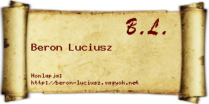Beron Luciusz névjegykártya